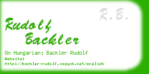 rudolf backler business card